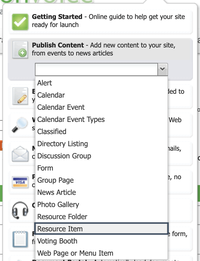Manager - Uploading a Resource Item to the Resource Center