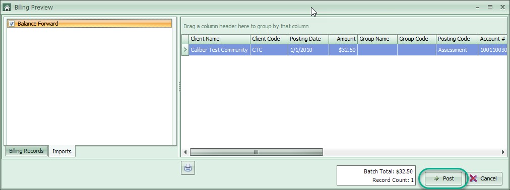 Importing Balances into Caliber