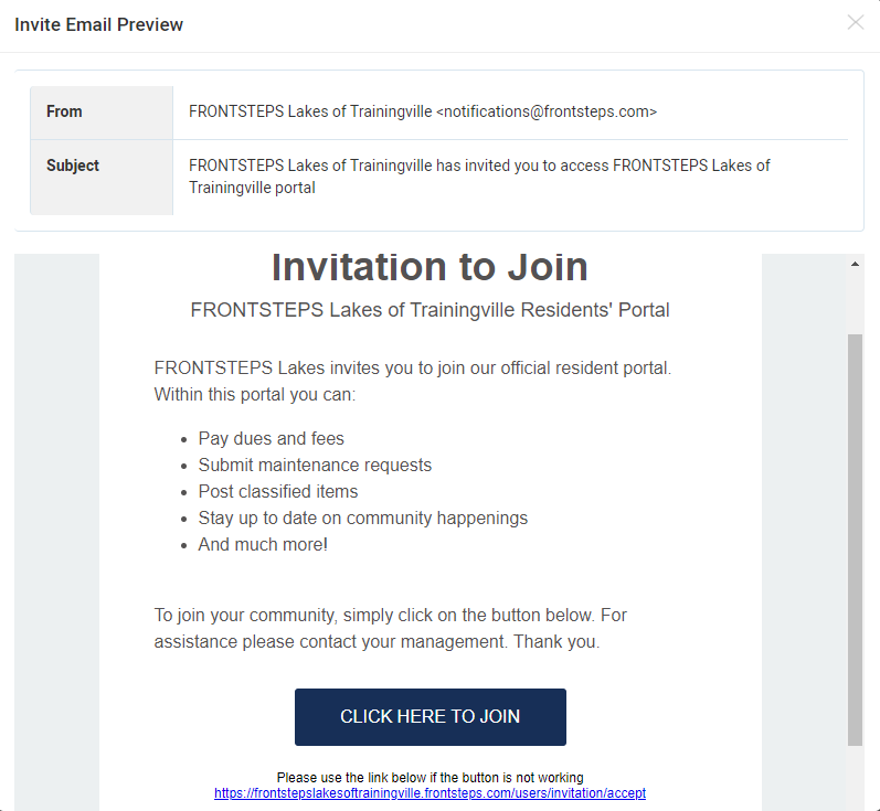 Admin Creating a User Invite Template Email