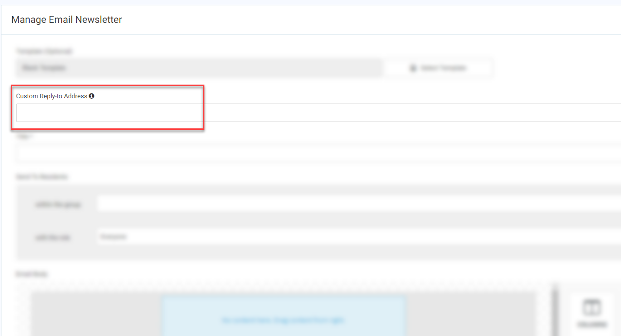 Admin - Managing Email Settings: Default Reply To Address