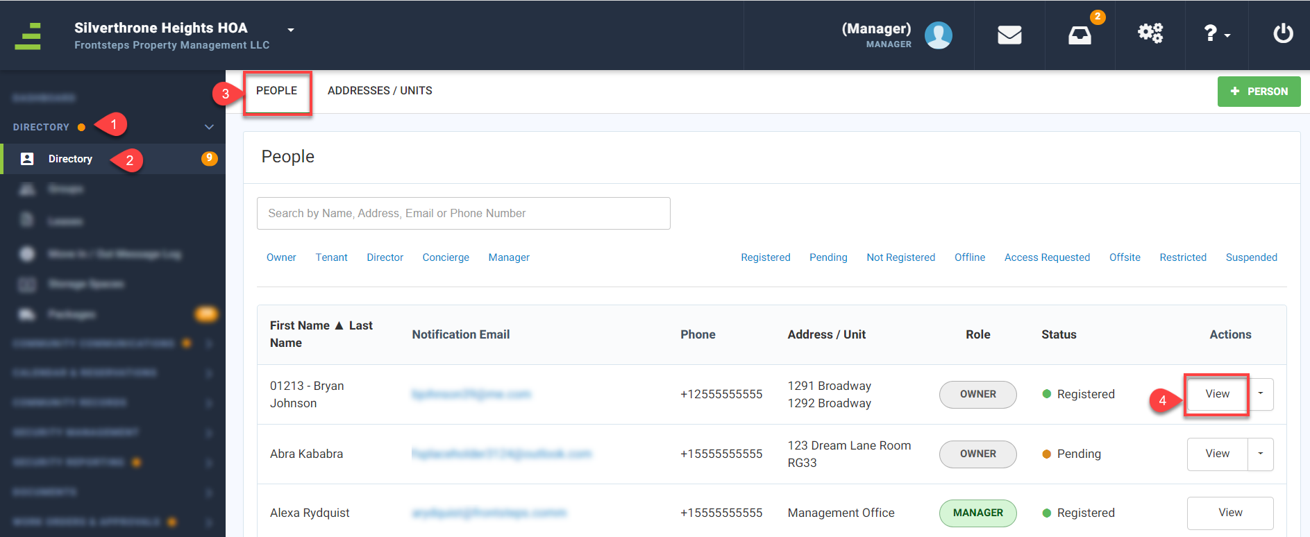Manager - Editing a User's Information