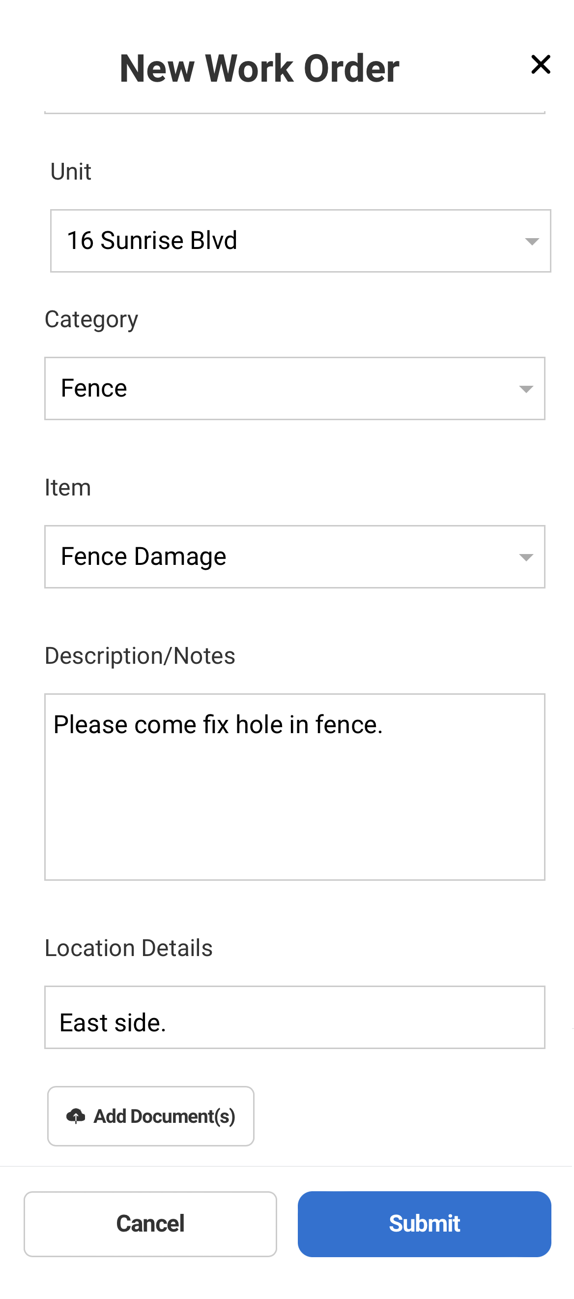 Resident- Community Mobile Work Order Pictures