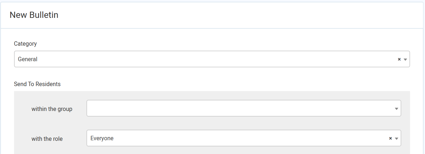 Manager - Selecting Groups of Users to Receive Bulletins