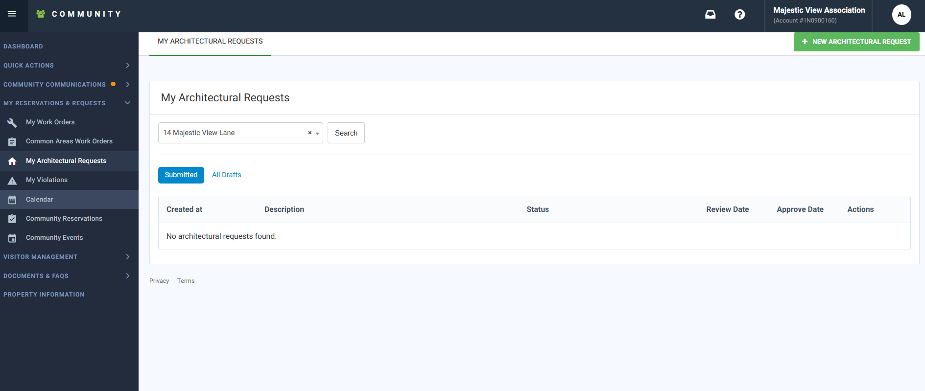 Resident: How to create and update Architectural Request