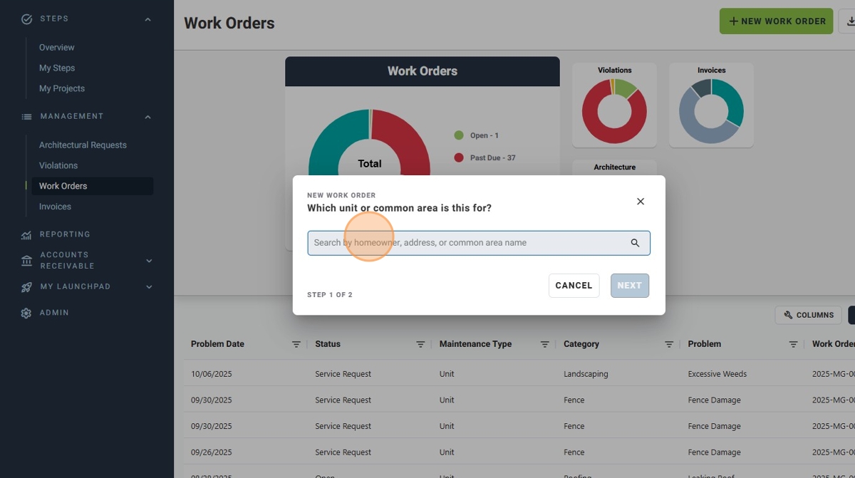 How To Create a New Work Order