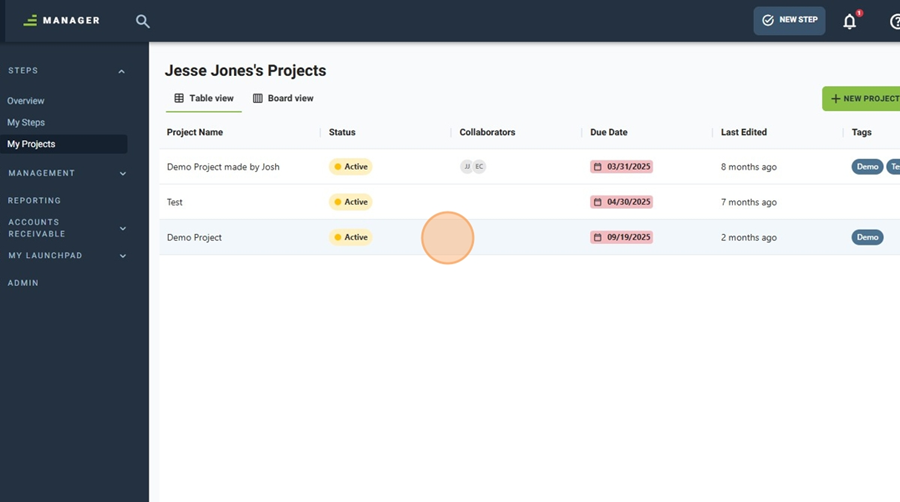 How To Edit a Step in a Project