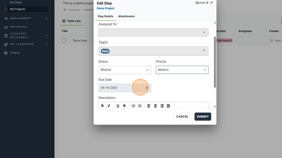 How To Edit a Step in a Project