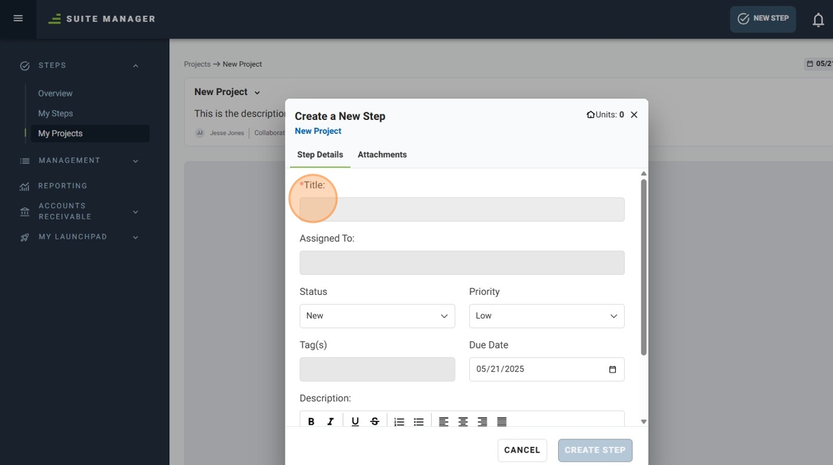 How To Add a New Step to a Project
