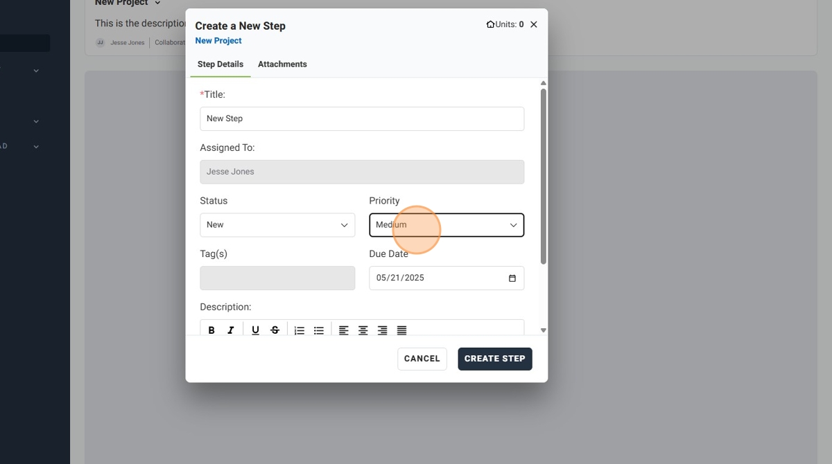 How To Add a New Step to a Project