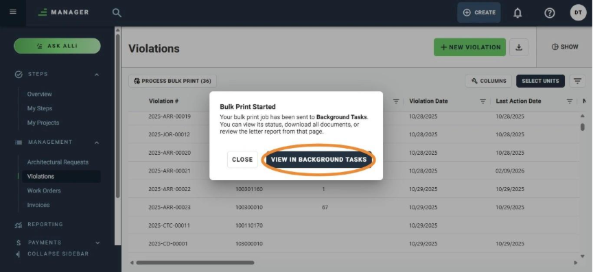 How to Send, Process, and Monitor Letters for Violation via Bulk Print