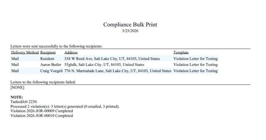 How to Send, Process, and Monitor Letters for Violation via Bulk Print