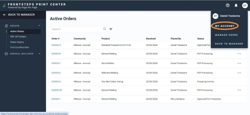 How to use the FRONTSTEPS Manager Print Center